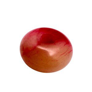 Blood Jade Round Bead Feng Shui Decor Red & Orange Tones Smooth Finish 1 Inch